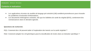 ChouBERT : Pré-entraînement d'un modèle de langue française pour le Crowdsensing avec des Tweets dans un contexte phytosanitaire