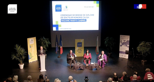 Cérémonie de remise du titre de Docteur Honoris Causa de La Rochelle Université à Mariya Gabriel