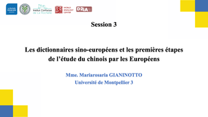 Session 3 : Mme. Mariarosaria GIANINOTTO, Université de Montpellier 3