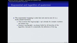 Quaternion Geometric Averaging in Exponential and Logarithmic Maps
