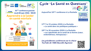 Conférence La santé en questions : Apprendre à (s')aider en santé mentale