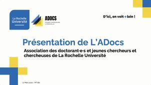 Ma Thèse en 180 secondes - Présentation de l'ADOCS