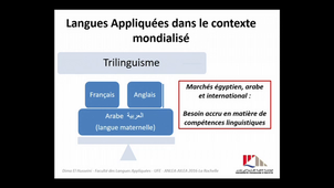 Le trilinguisme dans le contexte de l'économie émergente : cas de la Faculté des Langues Appliquées de l'Université Française d'Egypte